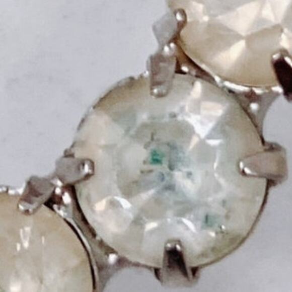 VTG Mid Century Brooch Lot of 3 Silver Tone Rhinestone Circle Heart Botanical - Picture 9 of 13